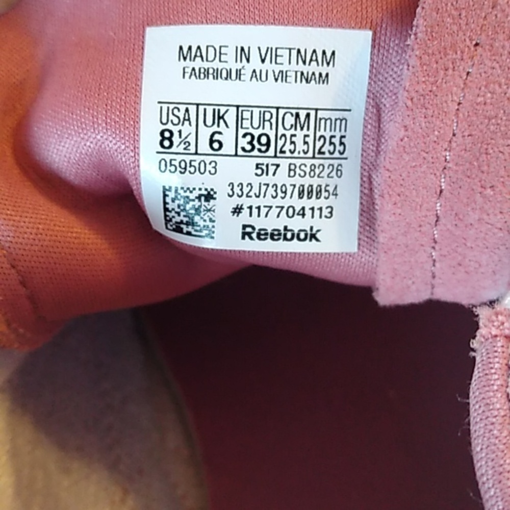💗Reebok Clean Exotics Leather Classic Trainers Shoes. Women's 8.5 Sandy Rose - Picture 6 of 14